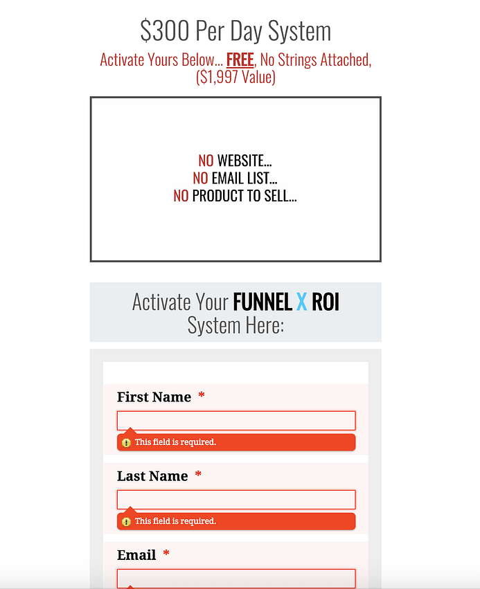 Funnel X ROI Website
